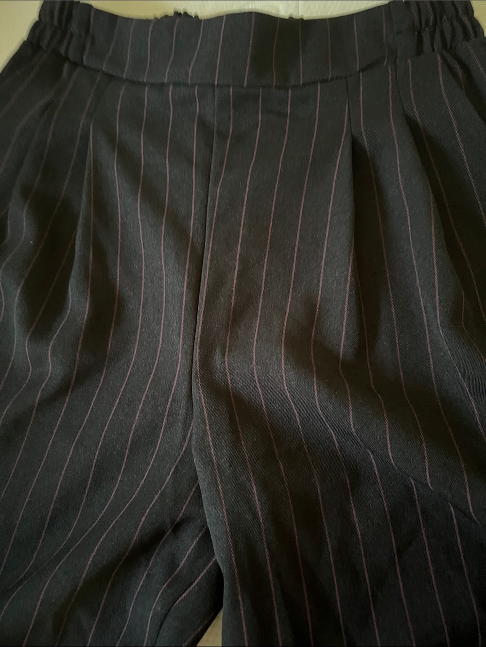 ASOS Black Pinstripe Wide-Leg Dress Pants New No tag - Picture 4 of 7